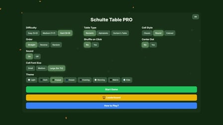 Schulte Table PRO - Screenshot 2