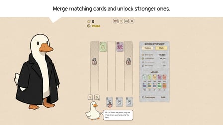 Cards, Merge and Two Geese: 2048 - Screenshot 1