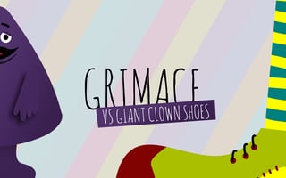 Grimace vs Giant Clown Shoes