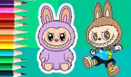Coloring with Stickers - Labubu