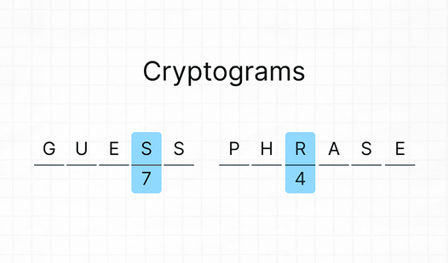 Cryptograms: Guess phrase