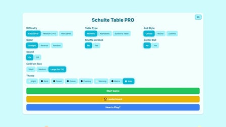 Schulte Table PRO - Screenshot 1