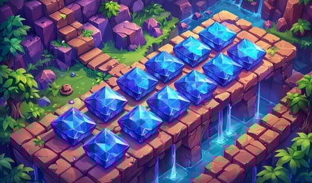 Diamonds three in a row
