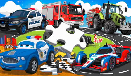 Jigsaw puzzles for kids: cars