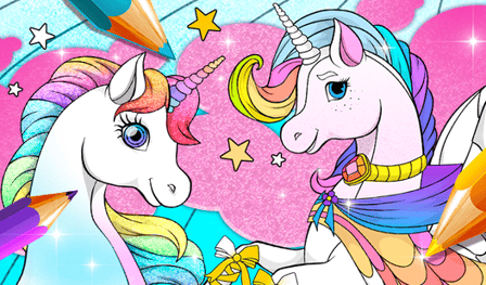 Unicorn Coloring Dress Up