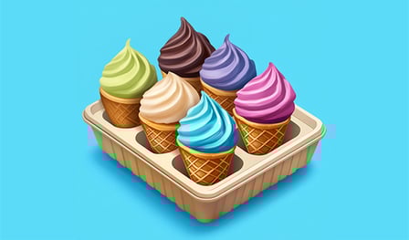 Semacam es krim. Seret dan cocokkan